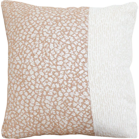 Soga 50cm Contemporary Beige Two Tone Block Design Throw Pillow