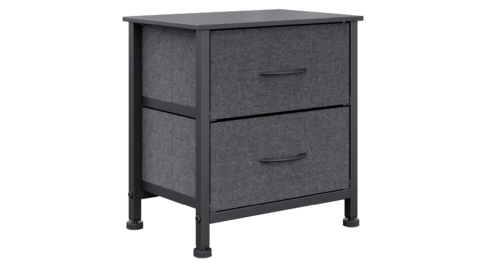 Levede 2 Drawers Bedside Storage Cabinet - Dark Grey