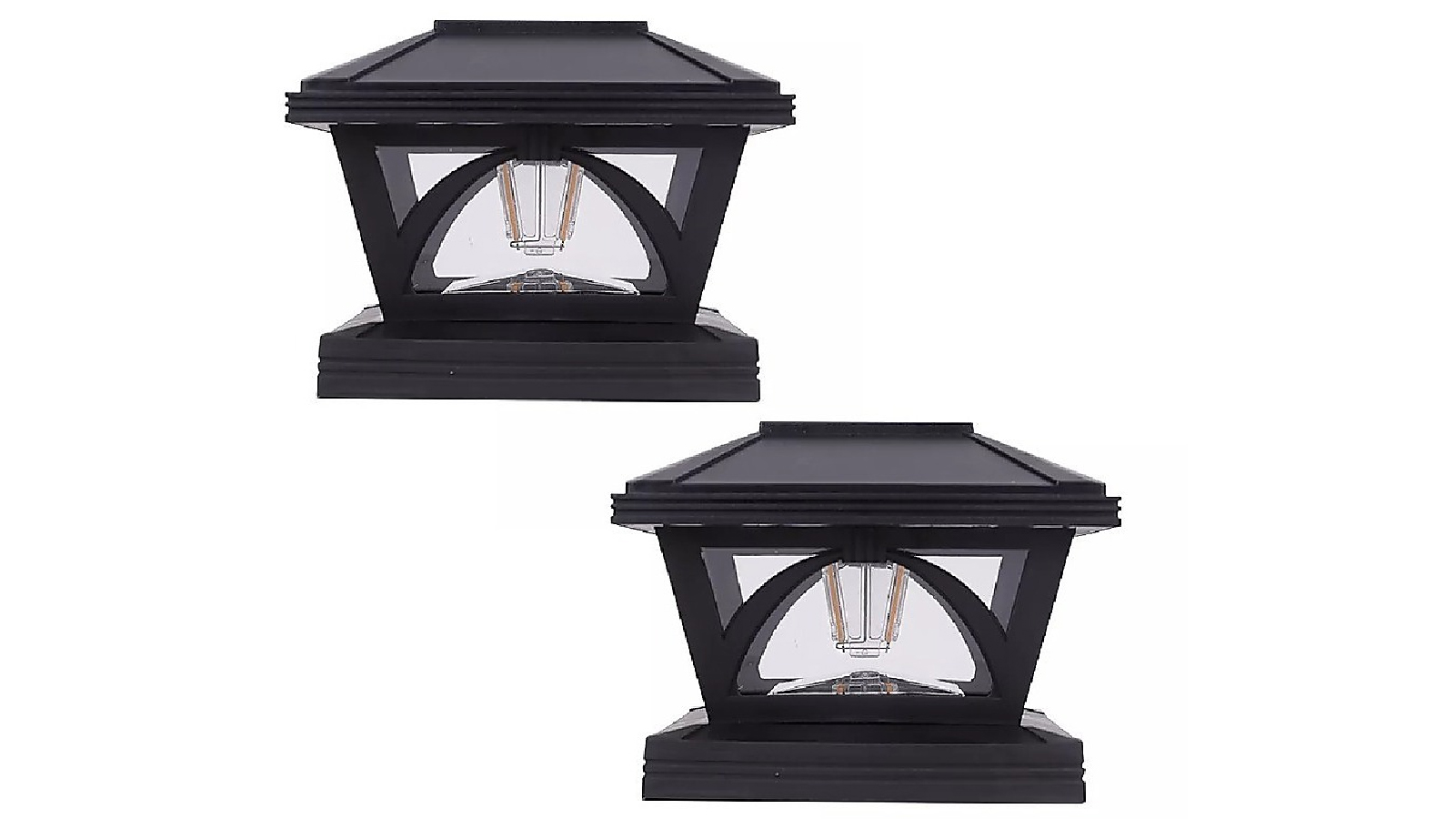 Randy and Travis Machinery 2 Pack of Outdoor Flame Light Solar Post Deck Fence Cap