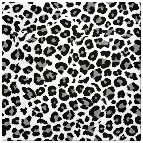 Paw 20 Piece of 3 Ply 33 x 33cm Lunch Premium Paper Flexo Napcins - Panther Print