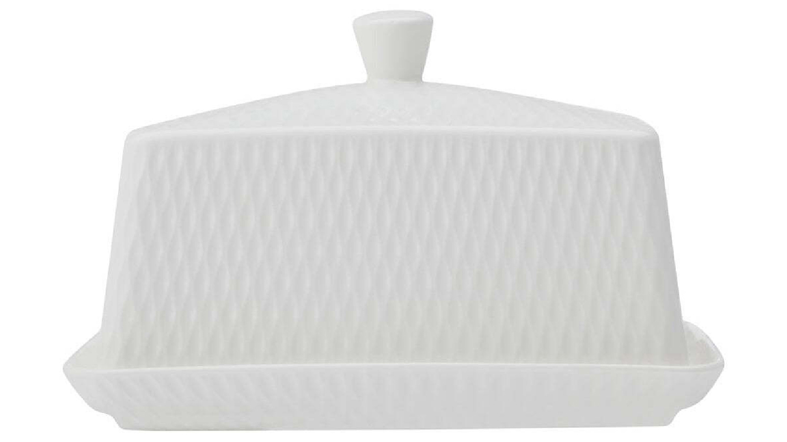 Maxwell and Williams Basics Diamonds Butter Dish Storage with Lid Porcelain - White