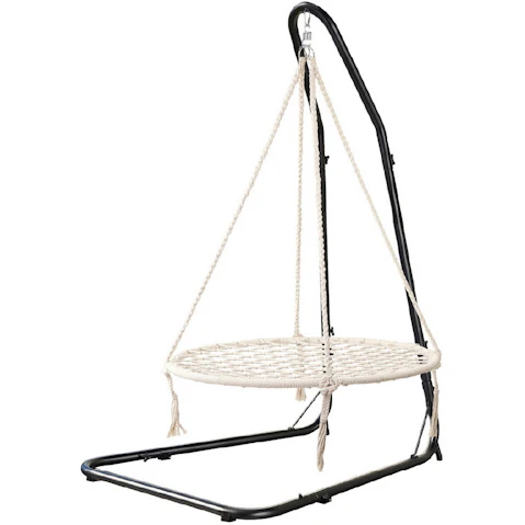 Gardeon Hammock Hanging Nest Chair with Steel Stand - Cream
