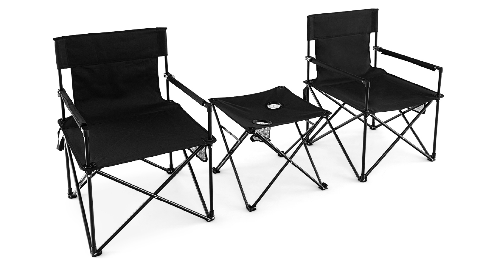 Costway Portable Lightweight and Oversized Camping Table Set with Bottle Holder