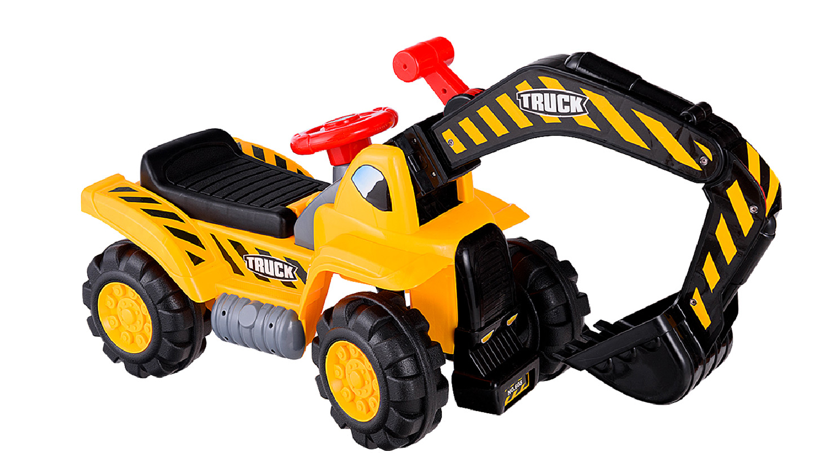 Costway Ride On Excavator Digger Tractor Bulldozer Loader Car Play Construction Truck with Helmet and Toy Stone