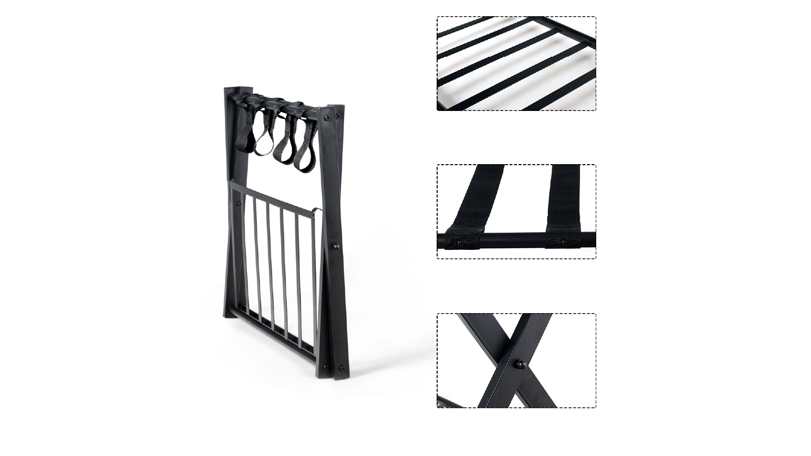 Relaxdays Suitcase Stand, Foldable, Luggage Stand With Shelf, H X