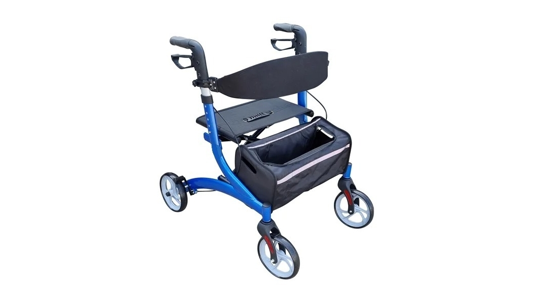 Gilani Engineering 4 Wheel Rollator Light weight with Wide Seat Aluminium - Blue
