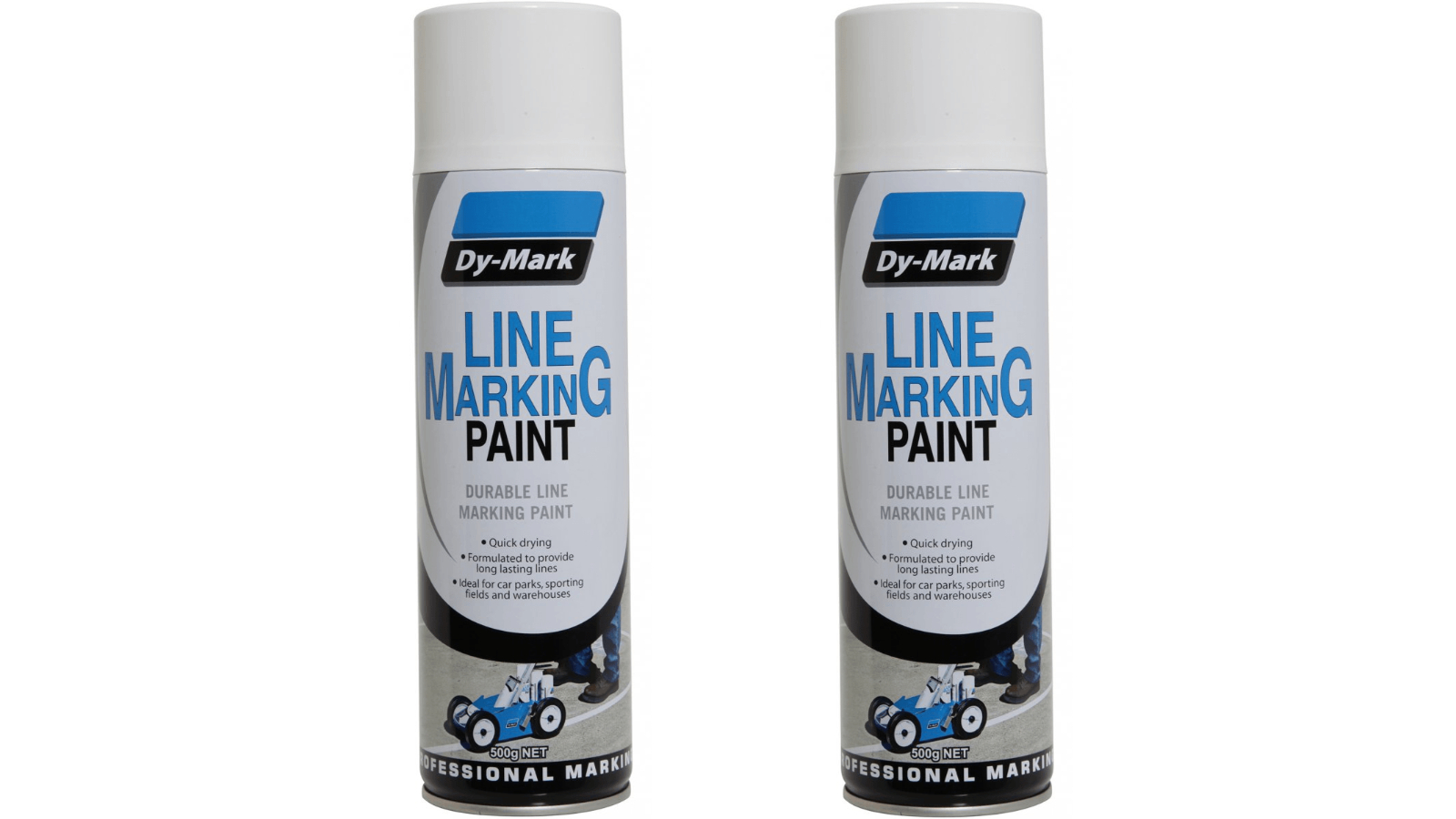Dy-Mark 2 Piece Durable Line Marking 500g Spray Paint Can - White