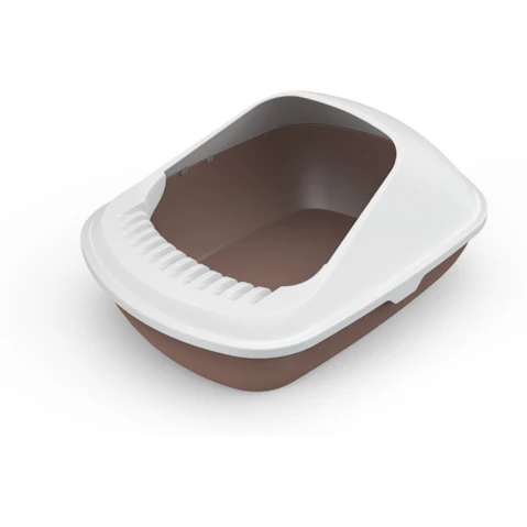 YES4PETS 2 x Medium Cat Litter Tray With Shovel Kitty Toilet Box - Brown