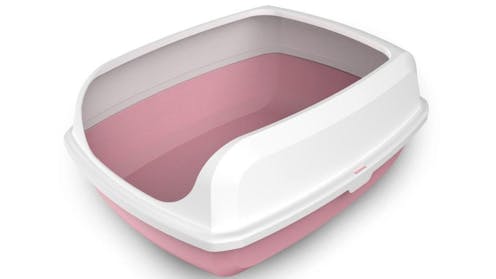 YES4PETS x Small High Side Portable Open Cat Litter Box Tray House with Scoop Pink