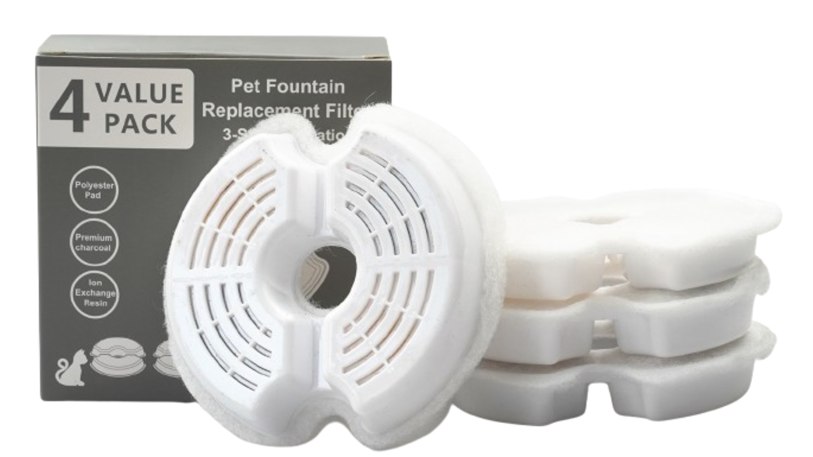 YES4PETS 8 Piece Pet Fountain Carbon Filtration System Replacement