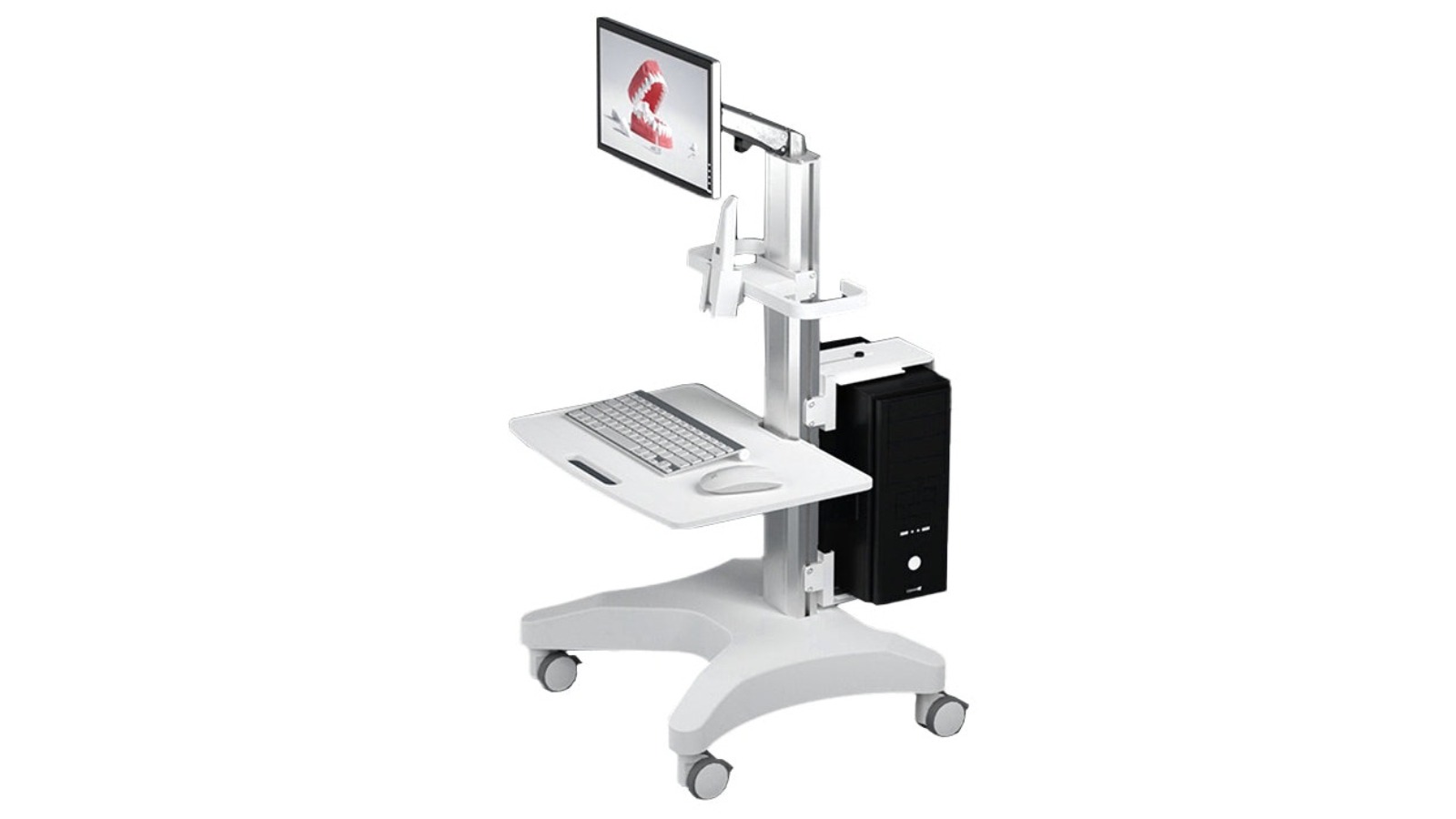 Screenmounts 115cm Clinic Mobile Computer Work Station Cart