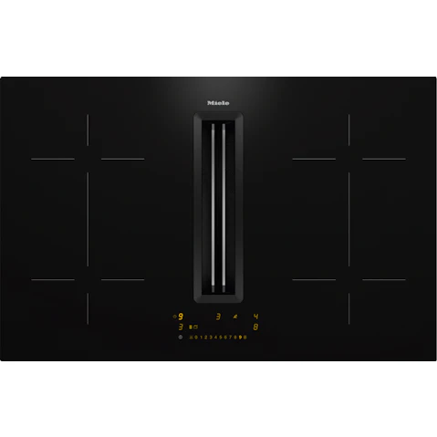 Miele KMDA 7473 800mm 2 Zone Induction Cooktop with Integrated Vapour Extraction - Black