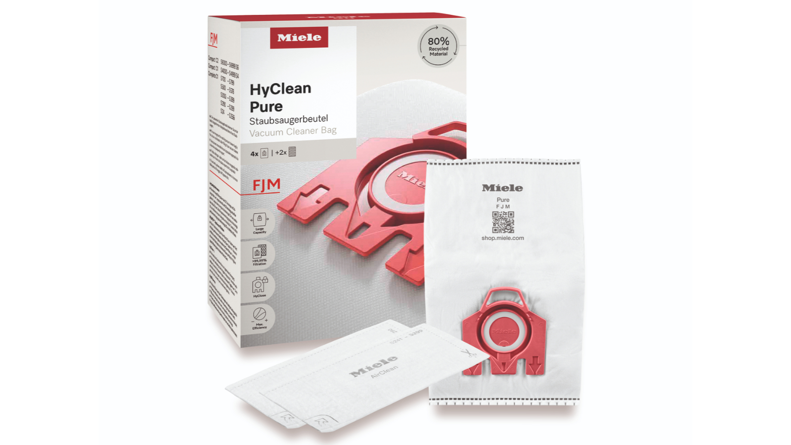Miele FJM HyClean Pure Vacuum Cleaner Bag - Red