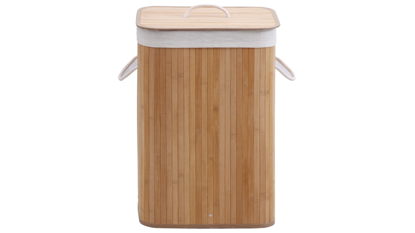 Sherwood Home Rectangular Collapsible Bamboo Laundry Hamper with Polycotton - Natural Brown