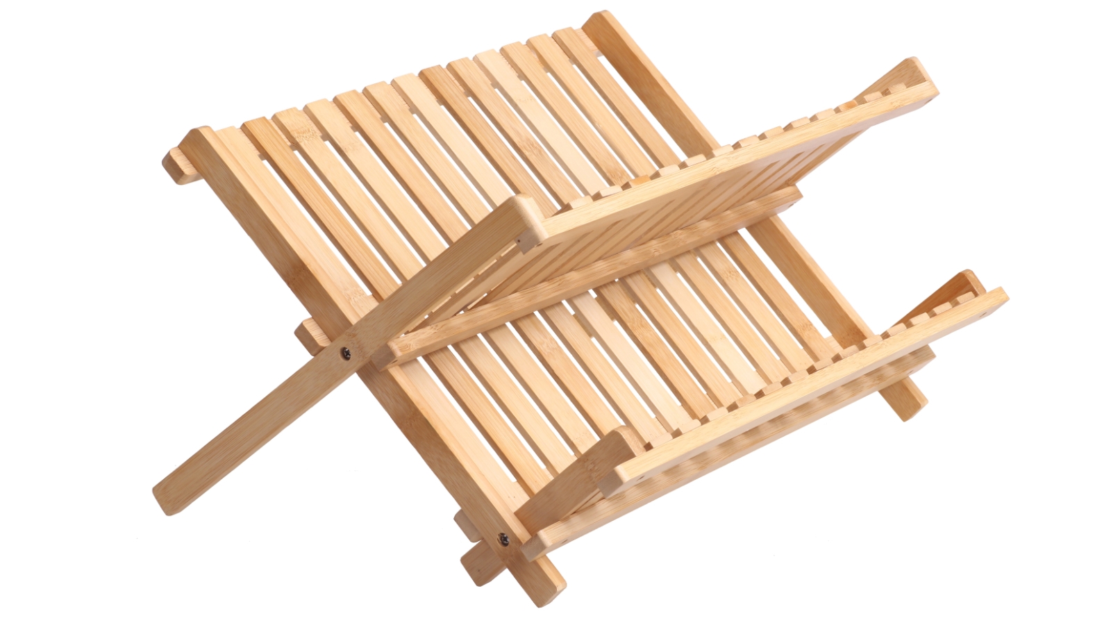 Sherwood Bamboo Folding Dish Rack - Natural Brown