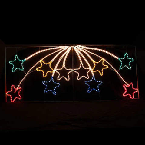 Hisen Animated 10 Star Motif LED Rope Light for Christmas - 220cm