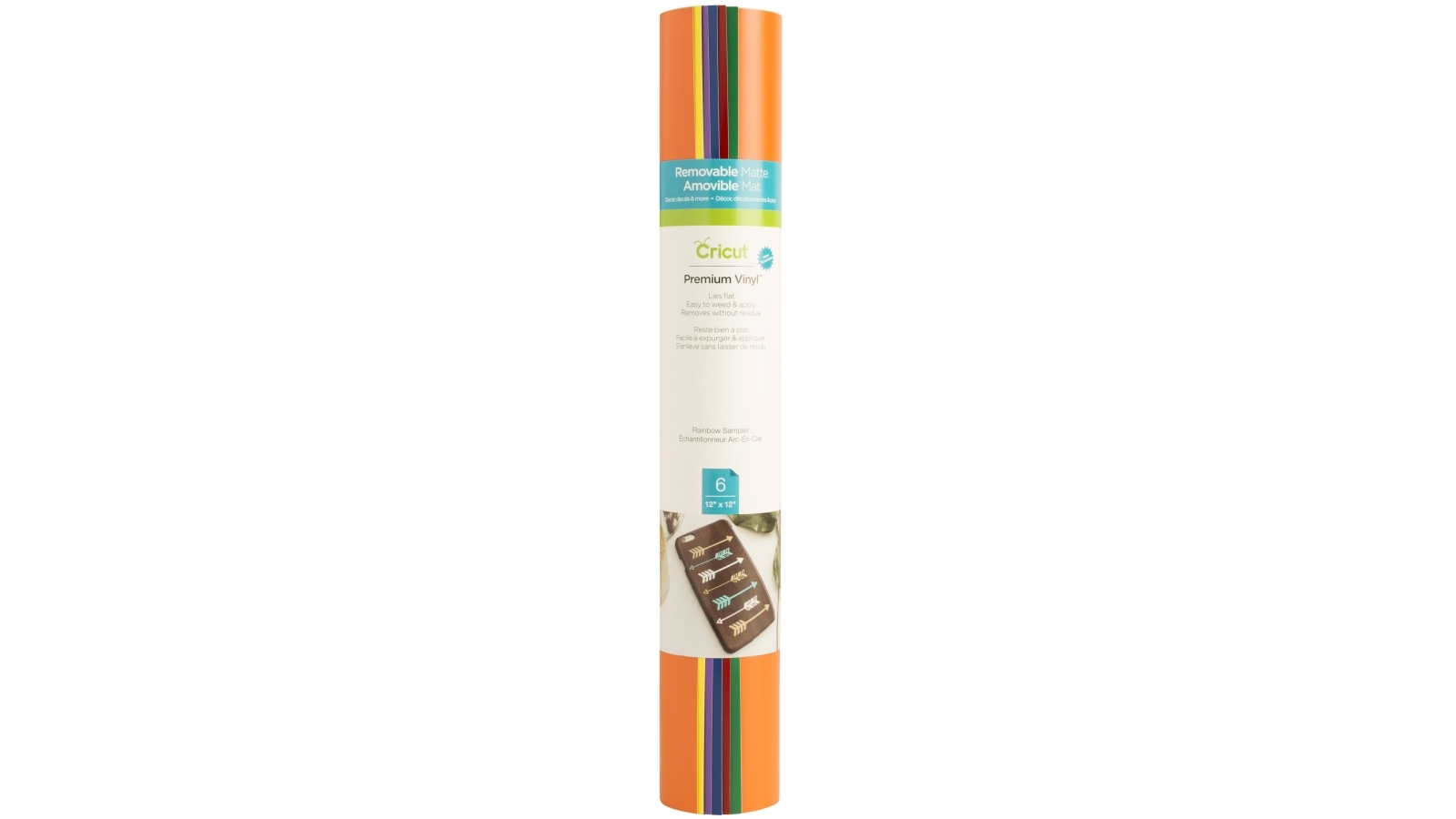 Cricut 6-Sheets 12x12-inch Rainbow Sampler Removable Premium Vinyl 
