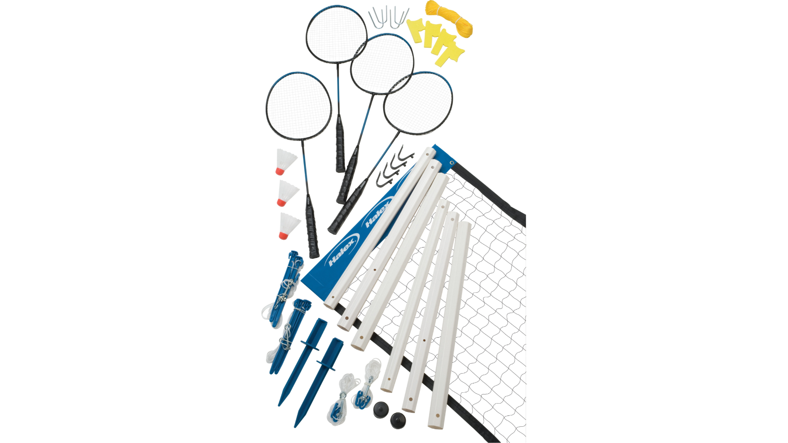 Regent Halex Premier 4-Player Badminton Set Racket Shuttlecocks with Poles and Net
