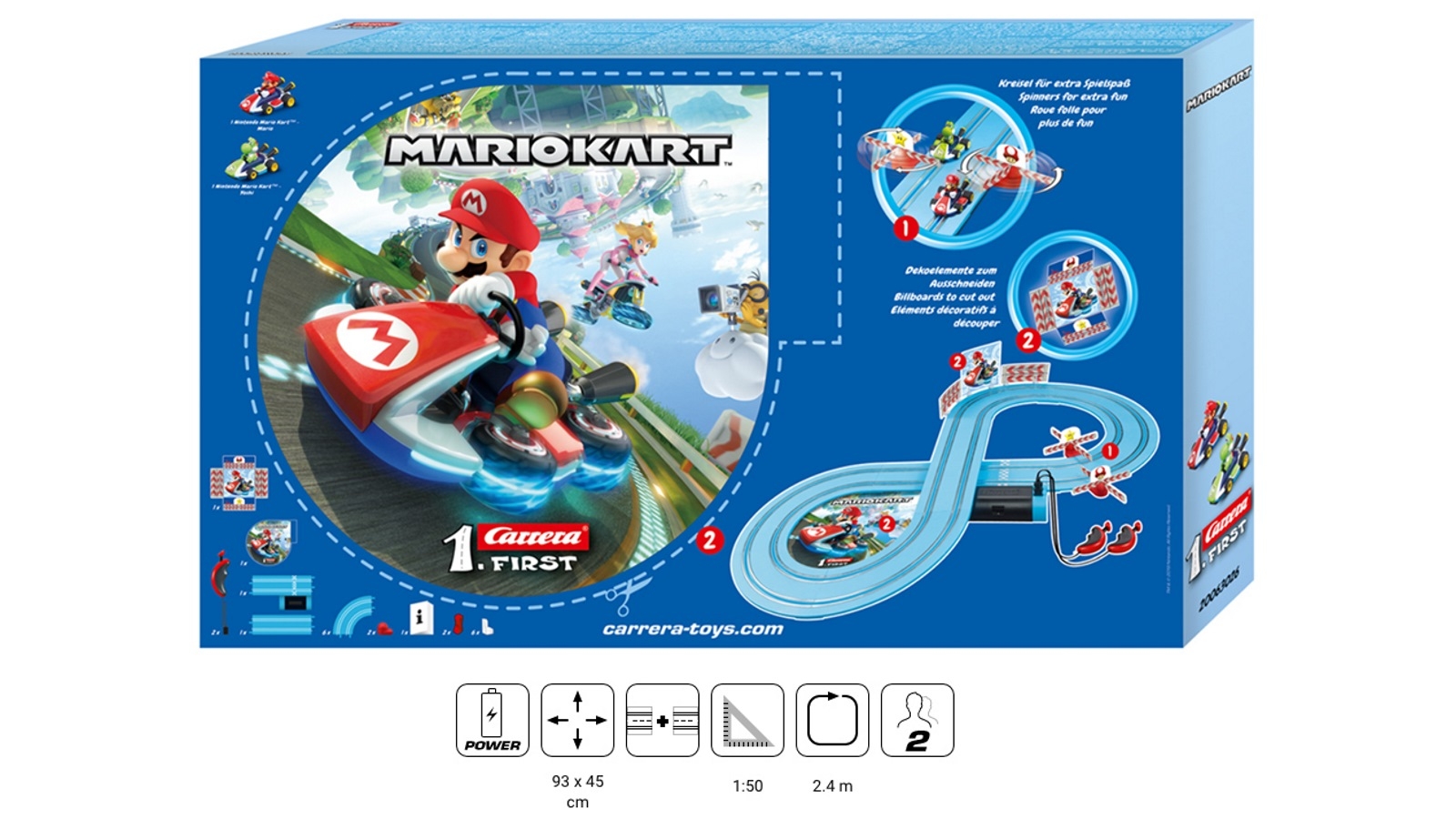 Carrera First 2.4m Mario Kart Slot Car Set Mario Yoshi Harvey Norman