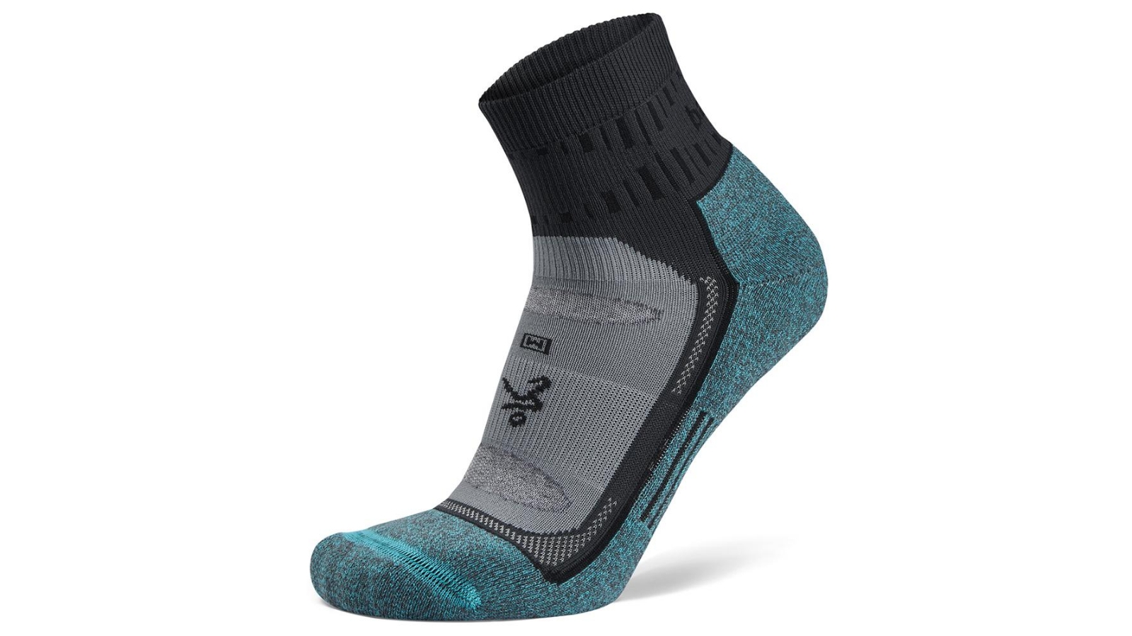 Balega Grey/Blue Blister Resist Quarter Run Socks - Small