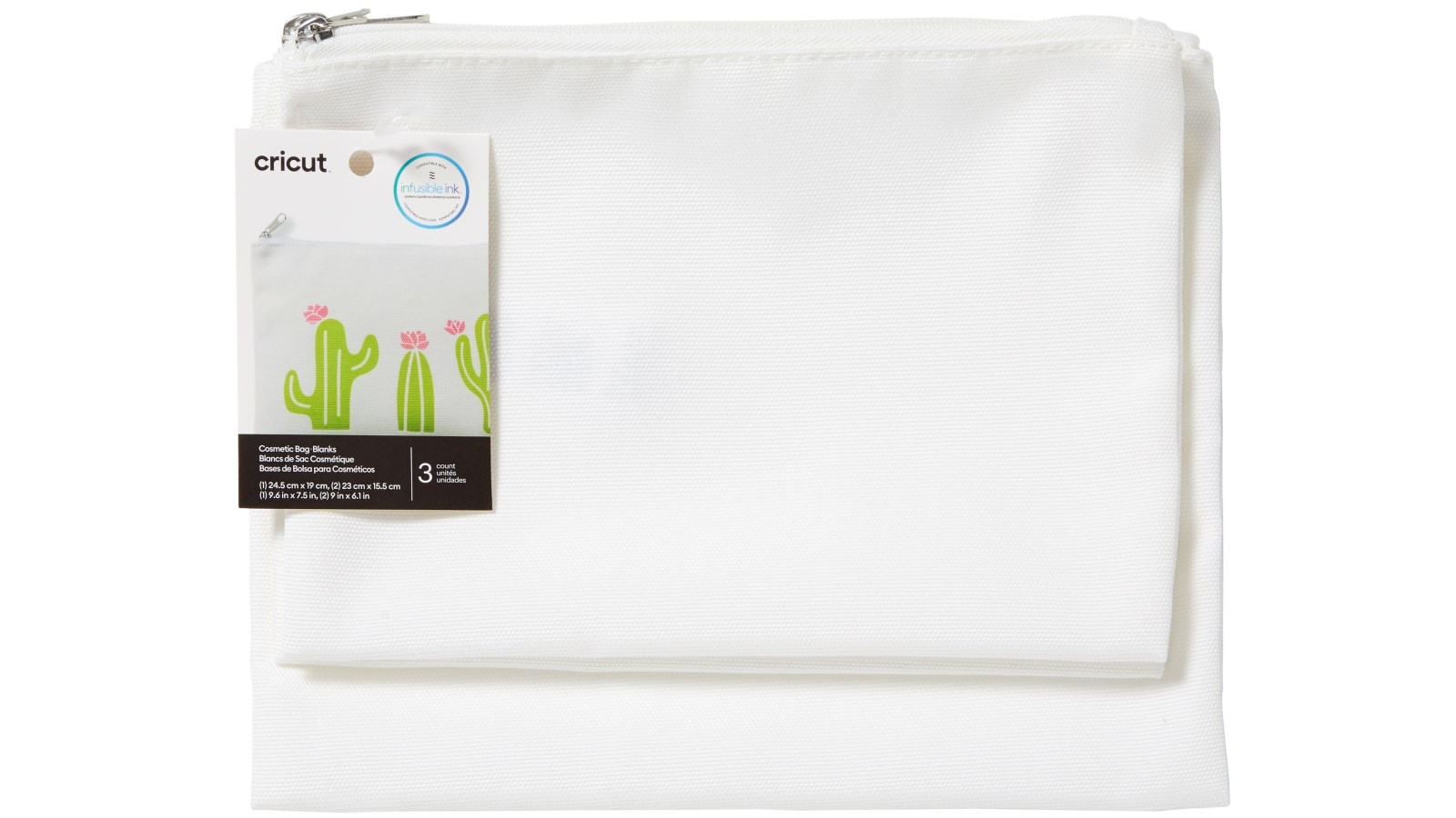 Cricut Pack of 3 Infusible Ink Blank Cosmetic Bags