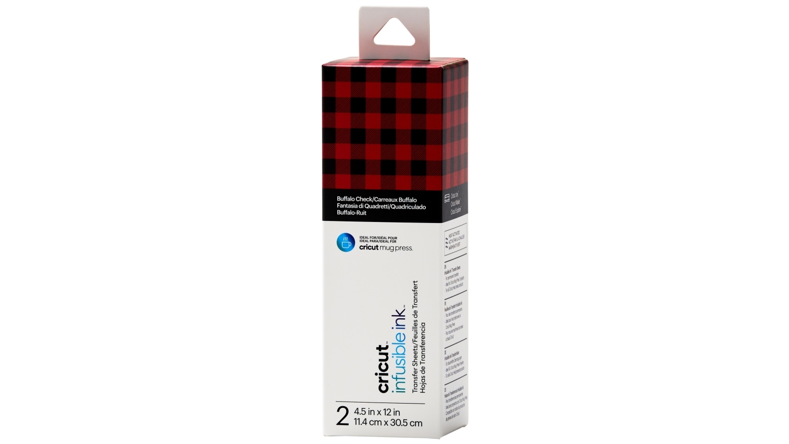 Cricut 2-Sheet 4.5x12-inch Infusible Ink Transfer Sheet Pattern for Cricut Mug Press - Buffalo Check
