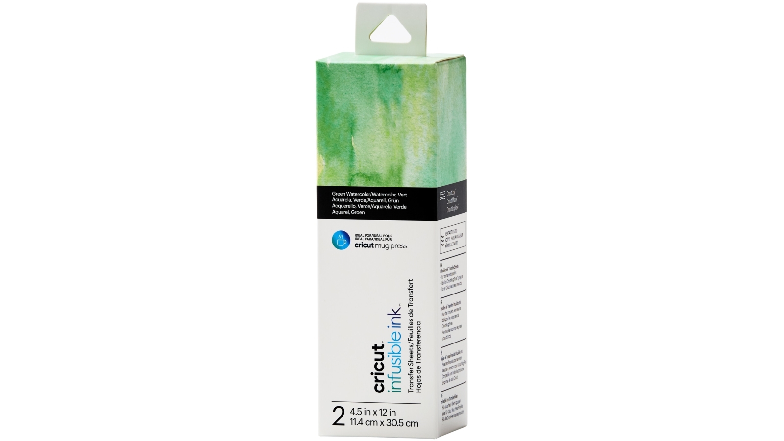 Cricut 2-Sheet 4.5x12-inch Infusible Ink Transfer Sheet Pattern for Cricut Mug Press - Green Watercolour