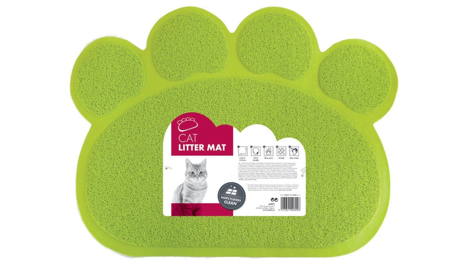 M-Pets Paw Cat Litter Mat - Green