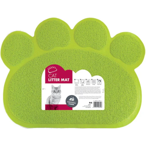 M-Pets Paw Cat Litter Mat - Green