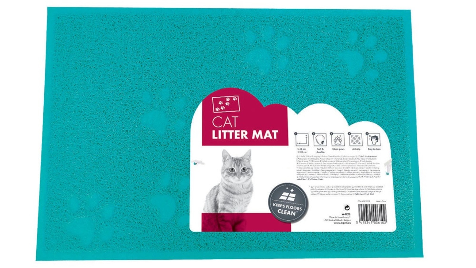 M-Pets Anti Slip Cat Litter Mat - Blue