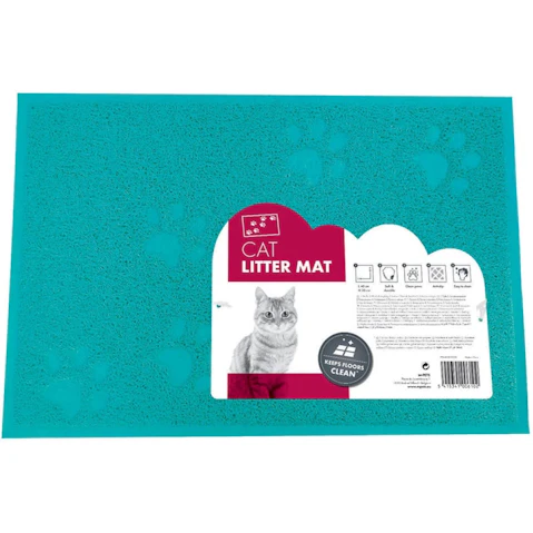 M-Pets Anti Slip Cat Litter Mat - Blue
