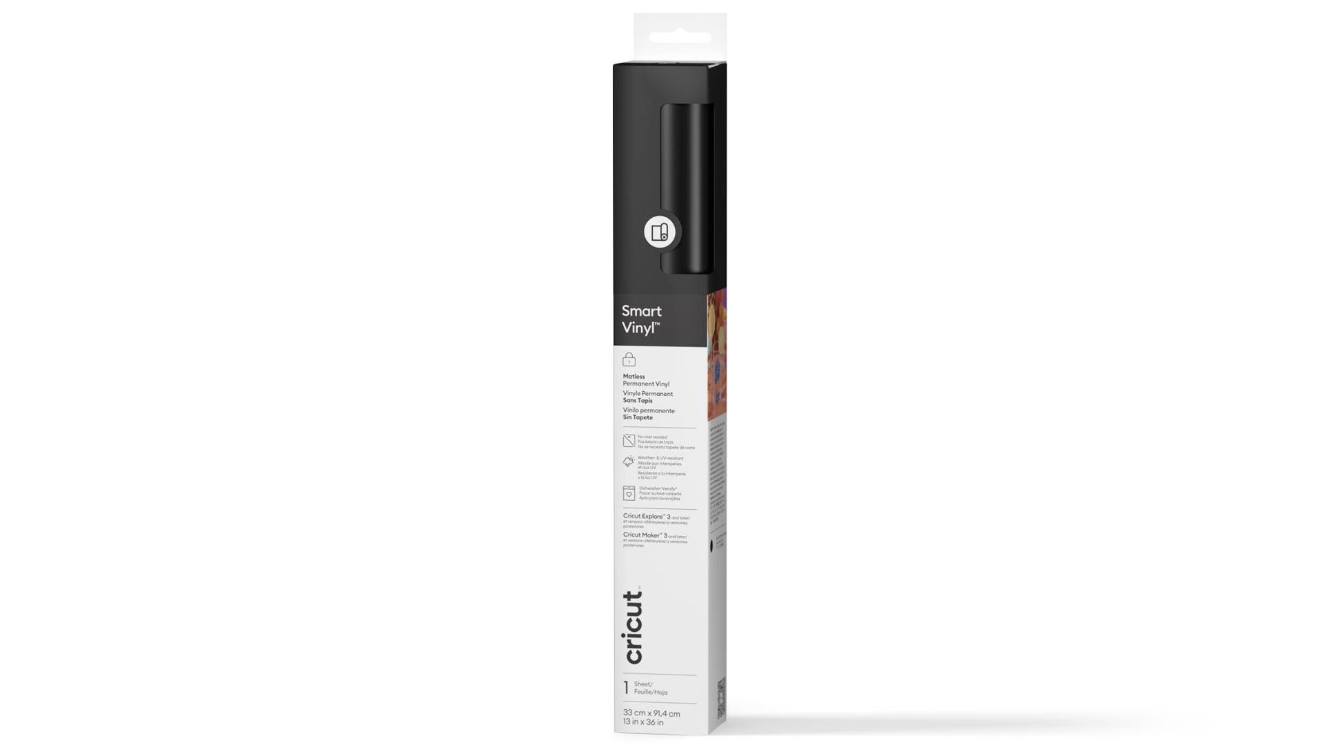 Cricut Smart Vinyl 0.9m/3ft Matless Permanent Vinyl - Black