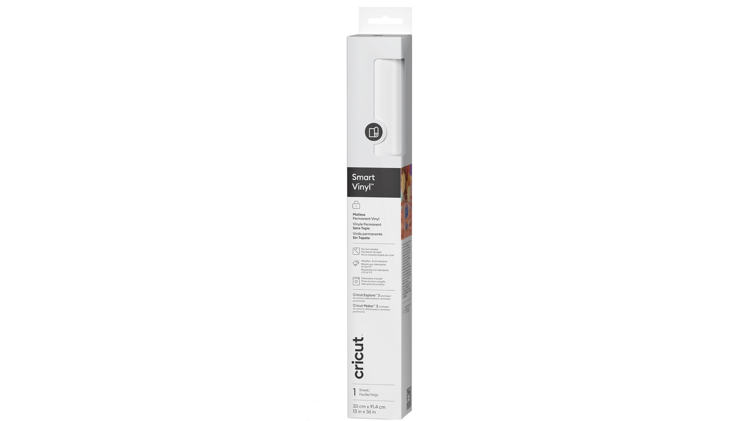 Cricut Smart Vinyl 0.9m/3ft Matless Permanent Vinyl - White