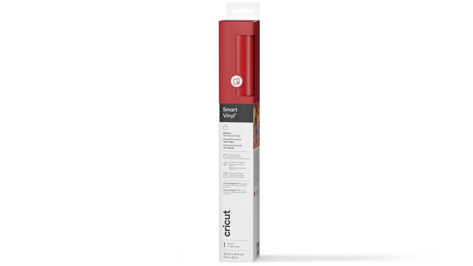 Cricut 3ft Smart Vinyl Matless Permanent Vinyl - Red