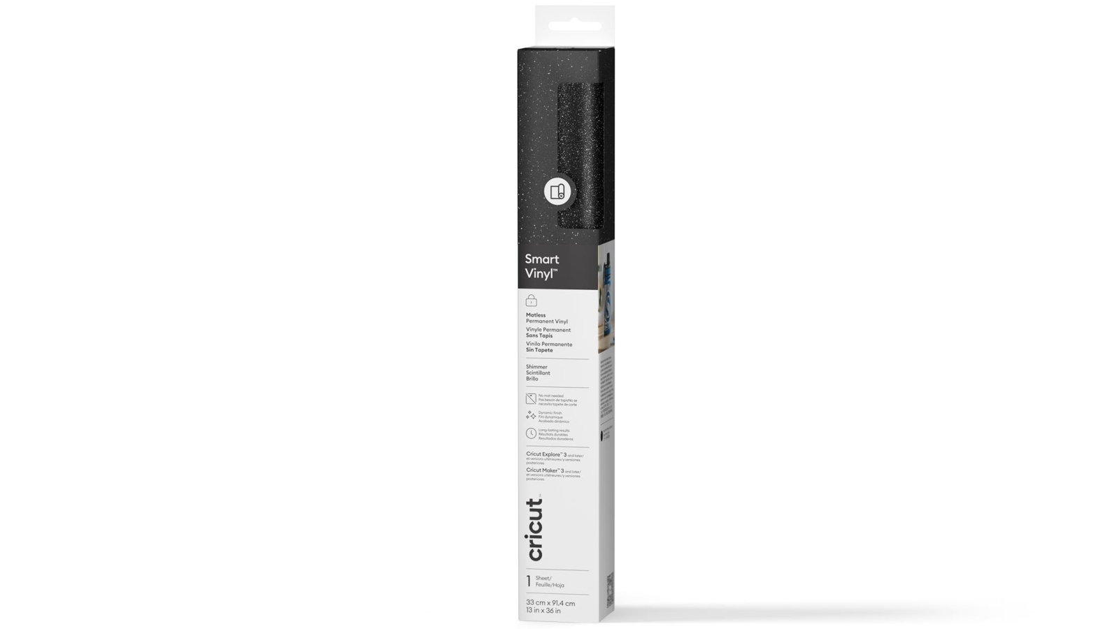 Cricut 3ft Shimmer Matless Permanent Smart Vinyl - Black