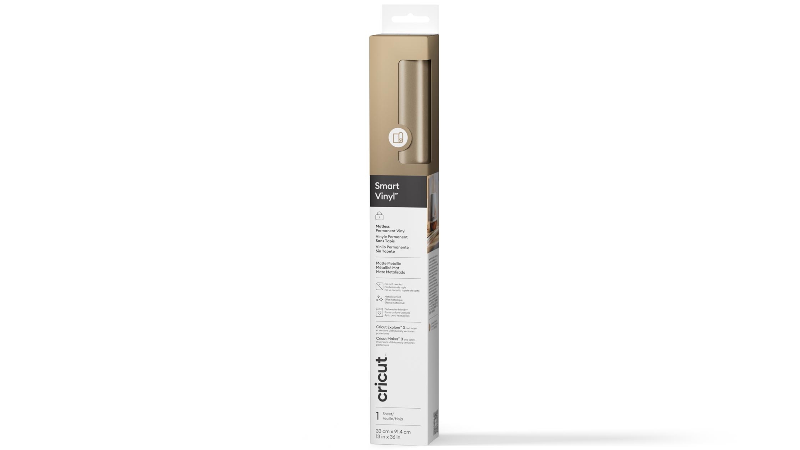 Cricut 3ft Matte Metallic Matless Permanent Smart Vinyl - Champagne
