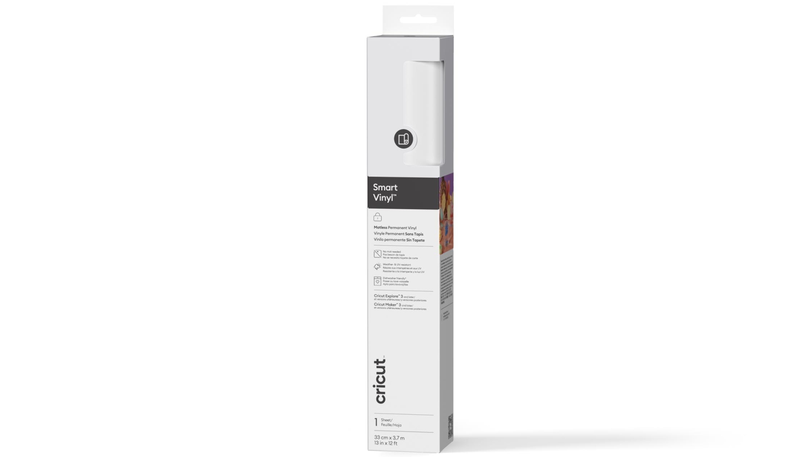 Cricut 12ft Smart Vinyl Matless Permanent Vinyl - White