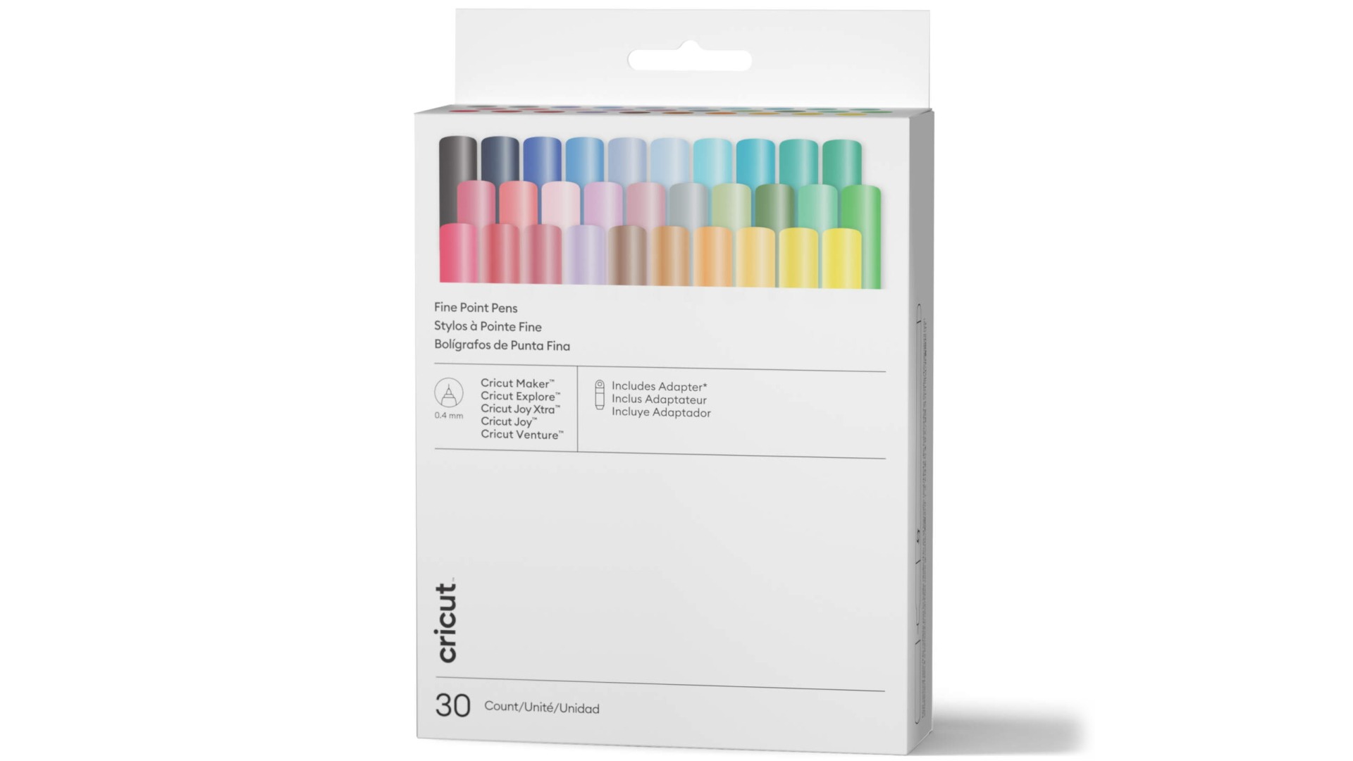 Cricut Set of 30 Ultimate Sampler Fine Point Pens (0.4mm) + Adapter