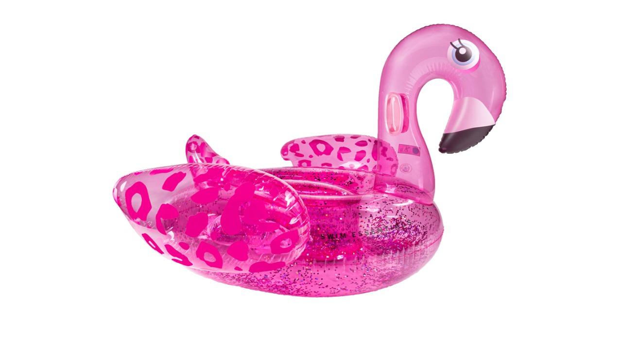 Swim Essentials Inflatable Neon Leopard Flamingo Ride-on Floater