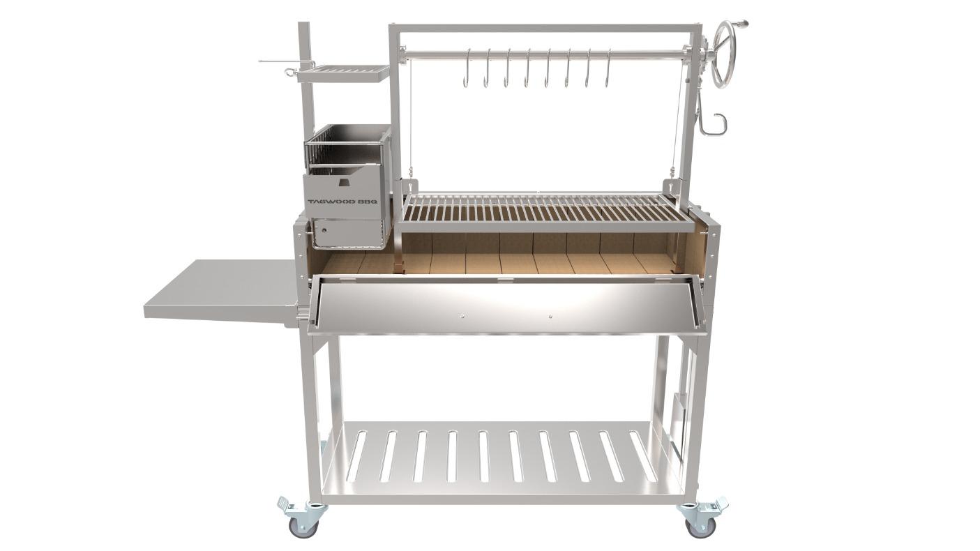 Tagwood Argentine Santa Maria Charcoal & Woodfired Parrilla Grill - Stainless Steel