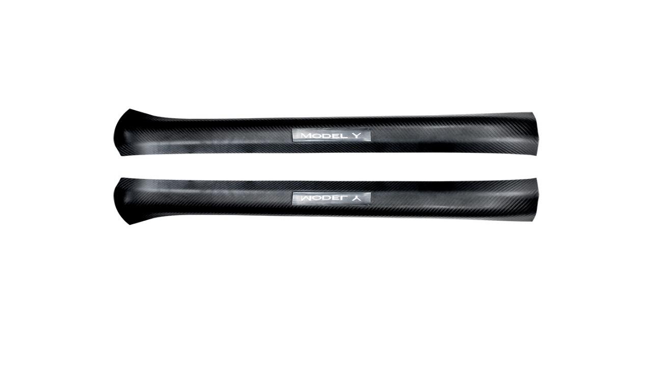 X-CAR Carbon Fiber Style Front Door Sill Protector for Tesla Model Y 2021-2024