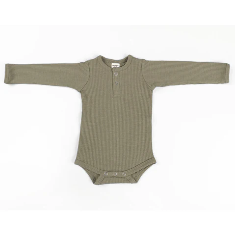 Ponchik Cotton Rib Thyme Baby Bodysuit - 0-3 months