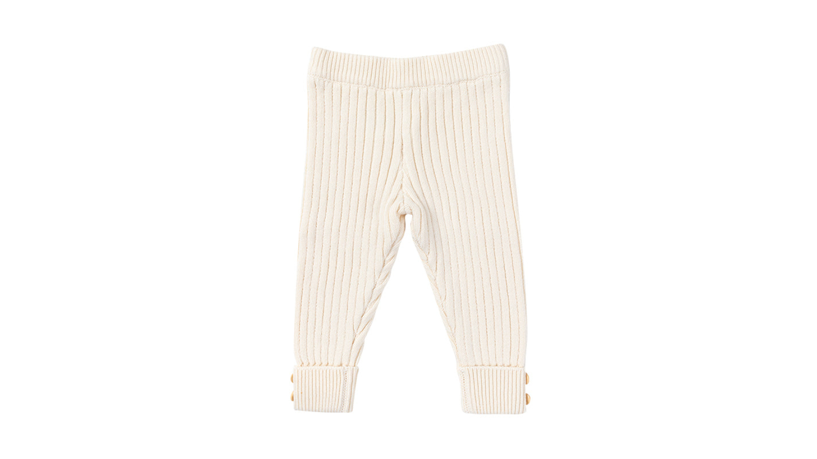 Ponchik Buttermilk Knit Button Ribbed Cuff Leggings