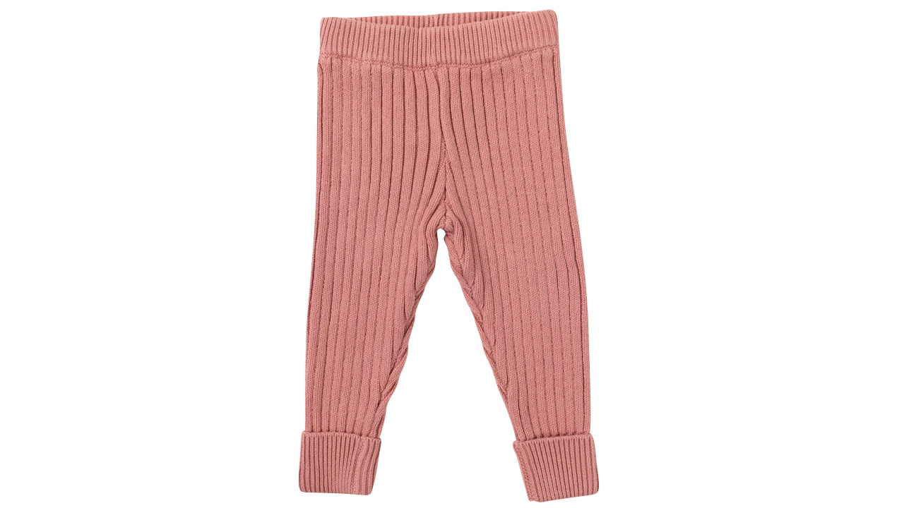 Ponchik Primrose Ribbed Knit Button Cuff Leggings - 0-3 Months