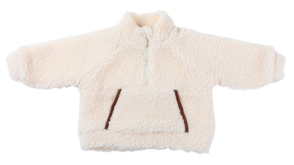 Ponchik Buttermilk/Tan Teddy Zip Children's Jumper with Front Pocket - 3 Years