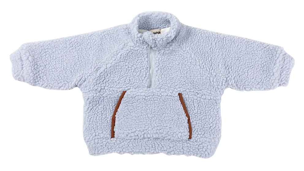 Ponchik Powder/Tan Teddy Zip Children's Jumper with Front Pocket - 0-3 Months