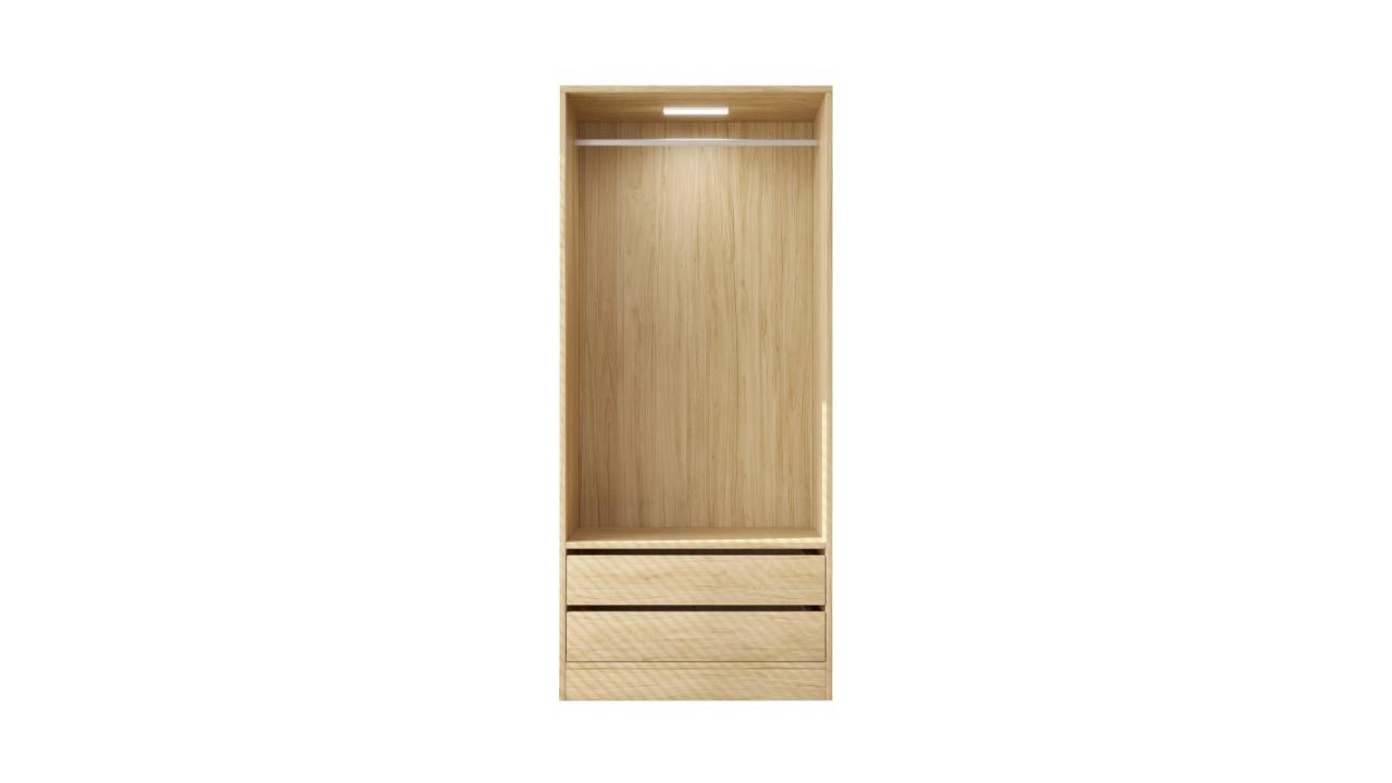 Priceworth Furniture Botany Hanging Wardrobe with Drawer - Oak