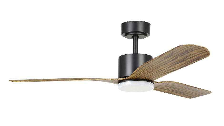Eglo Iluka Tri-Colour 52 DC 18W LED Fan - Black/Wood