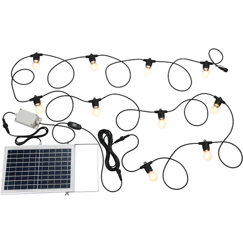 Eglo 10 Piece E27 Festoon Solar Light Kit - Black