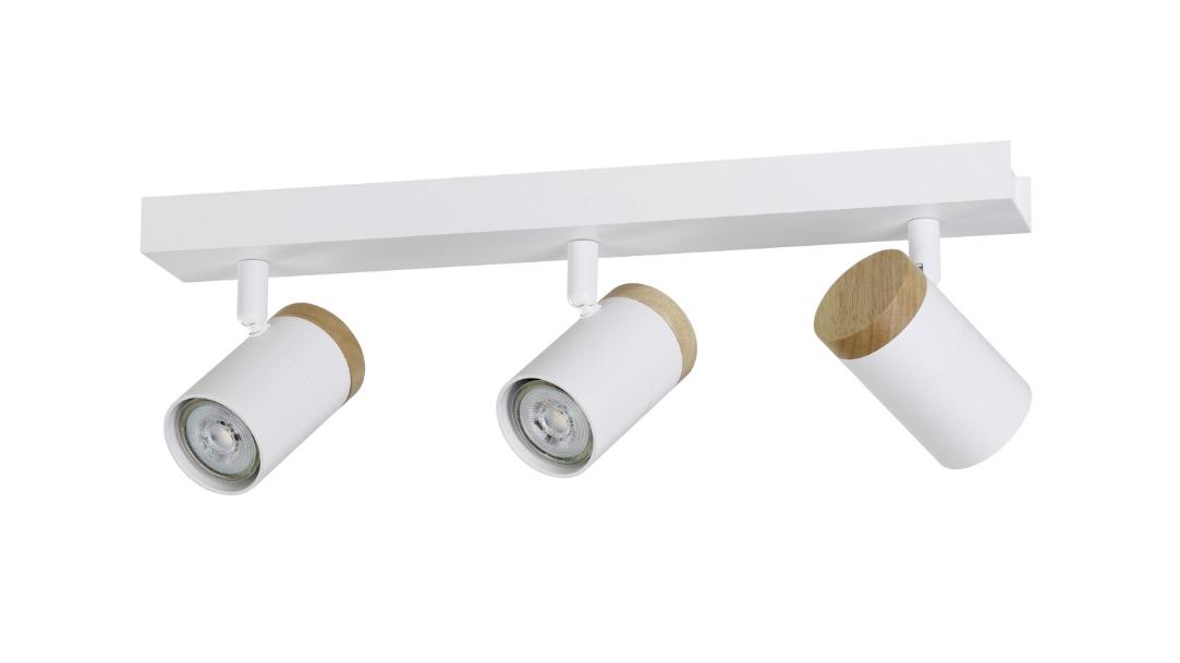 Eglo Cartagena 3 Light Spotlight - White/Wood